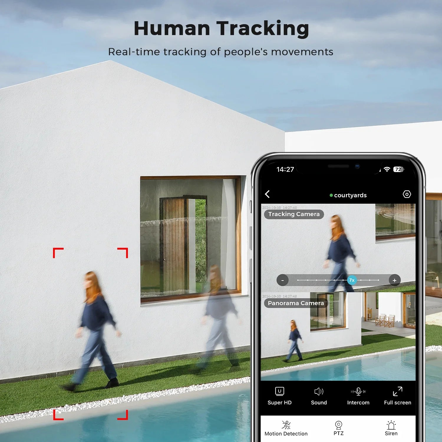 Caméra De Surveillance WiFi PTZ Double Écran 15MP