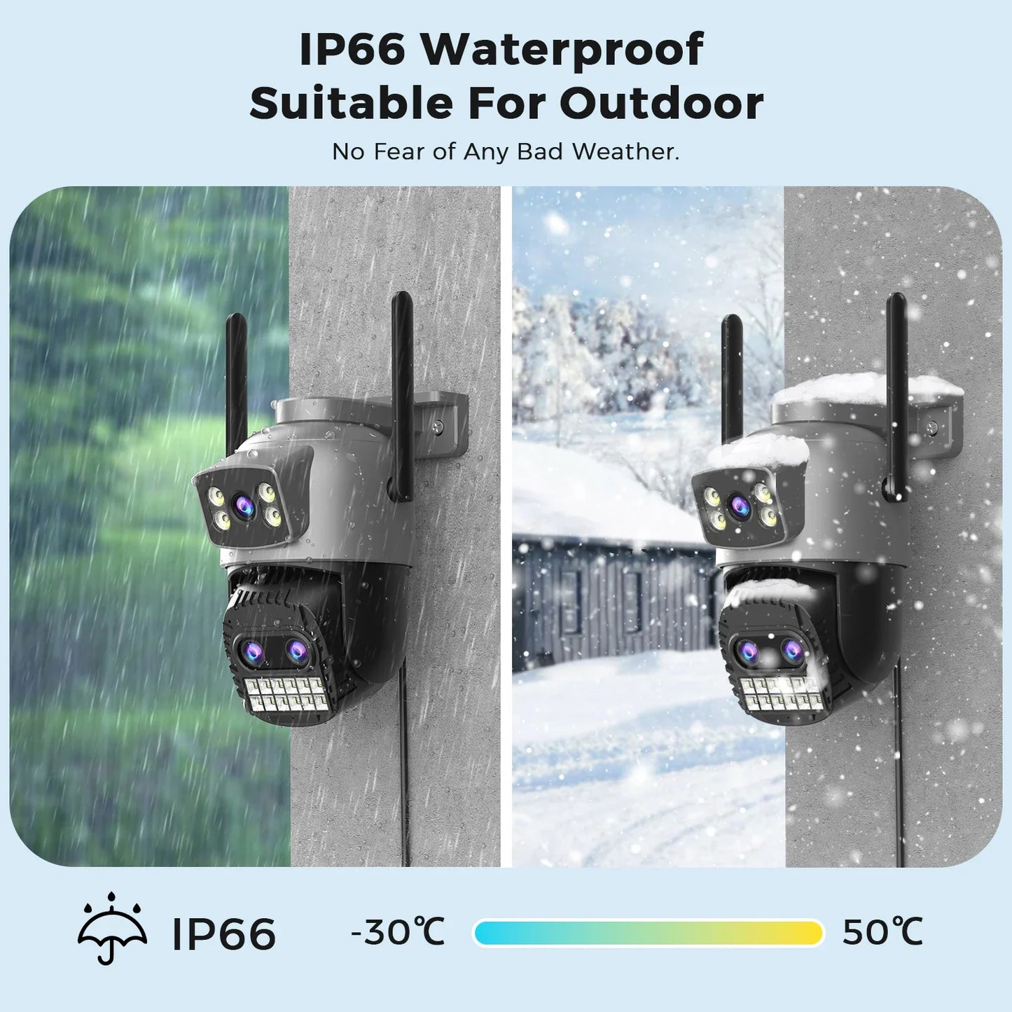 Caméra De Surveillance WiFi PTZ Double Écran 15MP